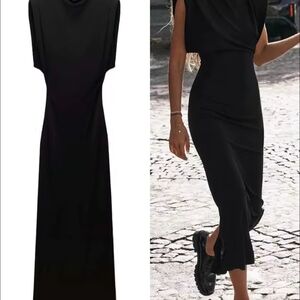 Zara Elegant Black Sleeveless Dress